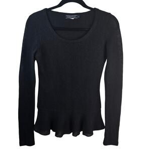 Peruvian Connection Sweater Women's XS Black Baby Alpaca Blend Dark Romantic